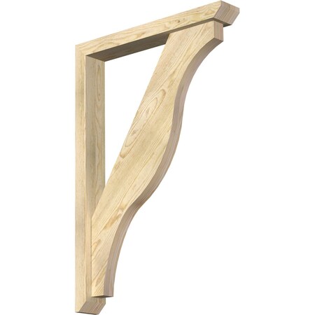 Ekena Millwork Funston Slat Rough Sawn Bracket w/ Offset Brace, Douglas Fir, 4"W x 26"D x 38"H BKT0402X26X38FST06RDF